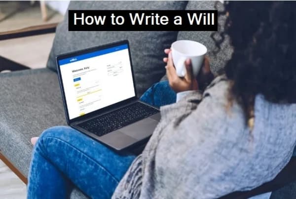 How to write a will Woman using an online platform to learn how to write a will from home
